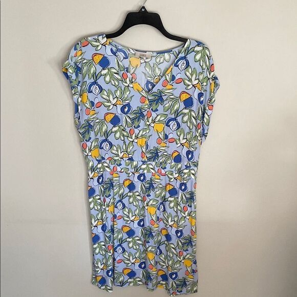 LOFT Outlet Floral Print Dress with V-Neck. Size Large - Picture 1 of 5